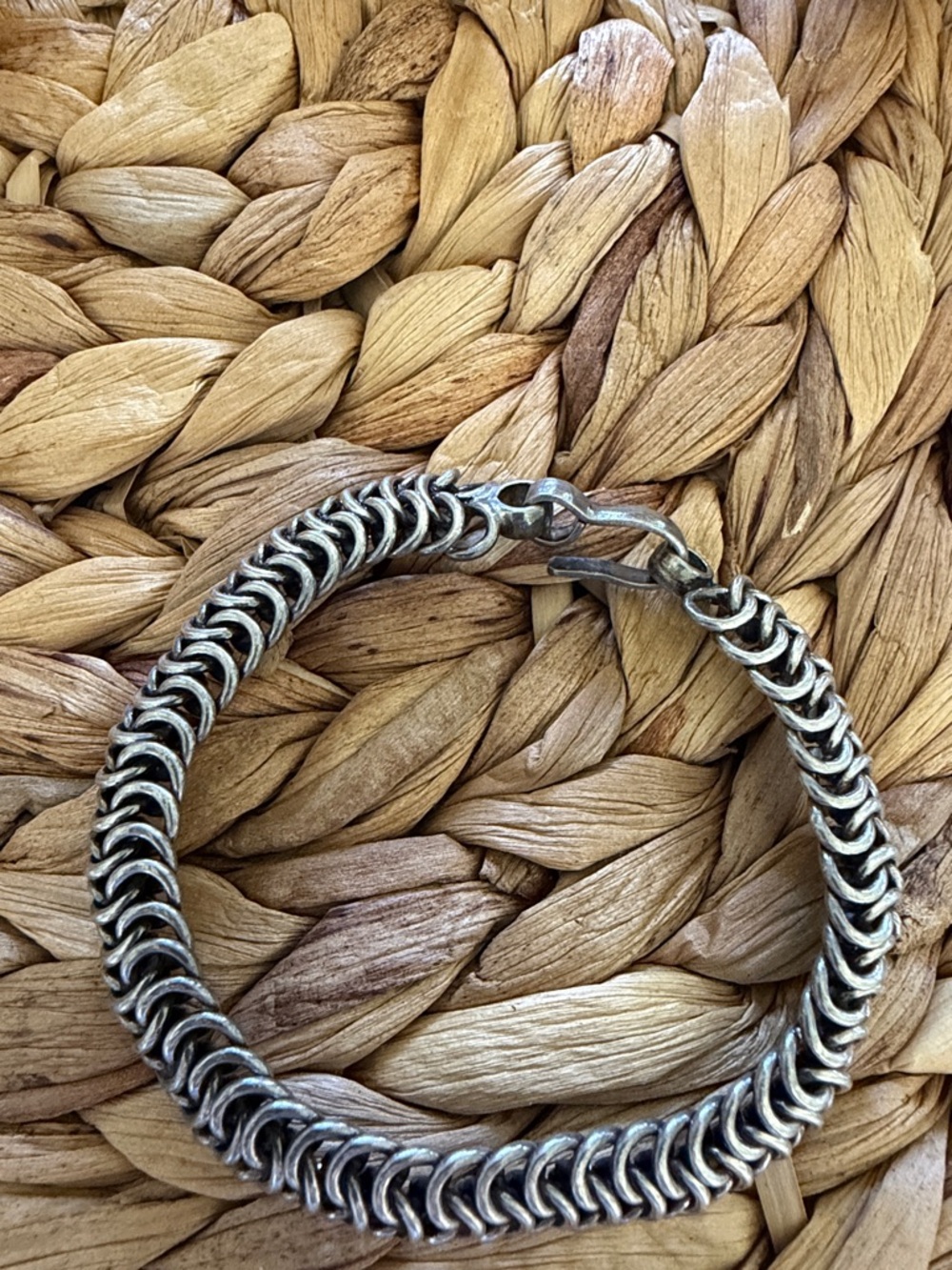 Men's Silver Chainmail Bracelet - Classic Link Design